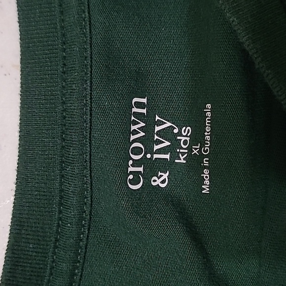 Crown & Ivy Kids Forest Green Shirt size XL - Picture 5 of 7
